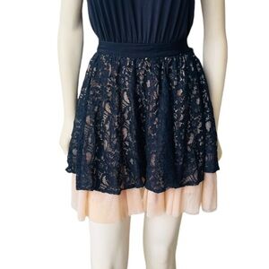 Rue 21 Lace Overlay Triple Layer Chiffon Women’s Mini Skirt